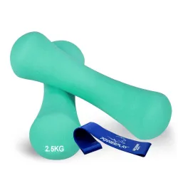 Гантелі неопренові PowerPlay 4126 Spartacus 2*2,5 кг. Мятні (пара - 2шт.) - Robinzon.ua