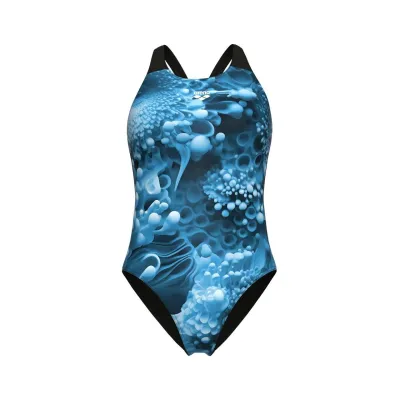 Купальник закритий для женщин Arena BLUE FLOWERS SWIMSUIT V BACK синий, черный Жен 38 009027-850 38 - Robinzon.ua