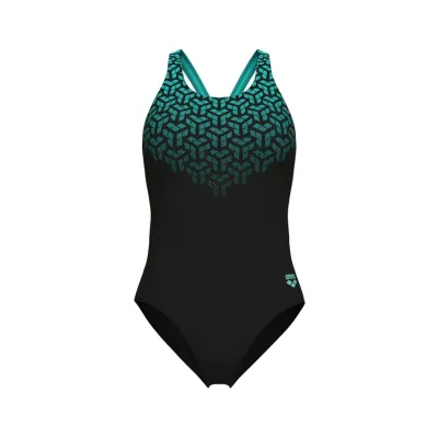 Купальник закритий для жінок Arena KIKKO V SWIMSUIT V BACK GRAPHI чорний, зелений Жін 42 006650-508 42 - Robinzon.ua