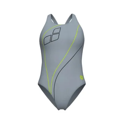 Купальник закритий для жінок Arena TRAIL SWIMSUIT V BACK сірий Жін 44 009022-520 44 - Robinzon.ua