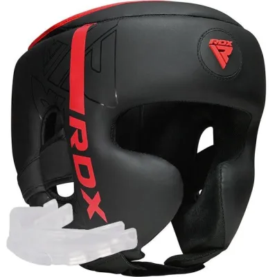 Боксерский шлем RDX F6 KARA Matte Red S (капа в комплекте) - Robinzon.ua