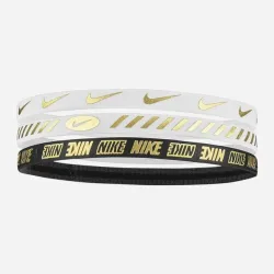 Повязка на голову Nike W HEADBANDS 3.0 3 PK METALLIC белый, черный Уни One Size N.100.4527.112.OS - Robinzon.ua