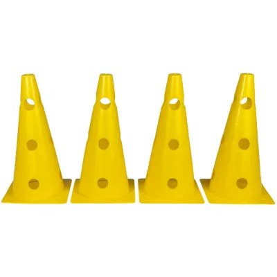 Конусы-фишки спортивные EasyFit  31 см (набор 4 штуки) желтые - Robinzon.ua