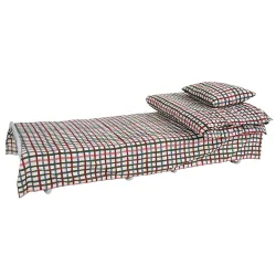 Ліжко на ламелях з постіллю d25 мм (Бязь, Кольорова дрібна клітинка) - Robinzon.ua