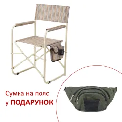 Стілець "Режисер без полиці" d20 мм (Текстилен, Бежева смуга) - Robinzon.ua