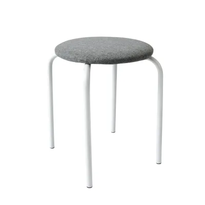 Табурет "Стандарт" с мягкой крышкой (Серый/Белый каркас). - Robinzon.ua