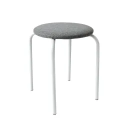 Табурет "Стандарт" с мягкой крышкой (Серый/Белый каркас). - Robinzon.ua