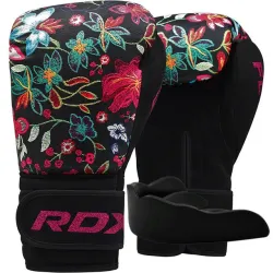 Боксерские перчатки RDX FL-3 FLORAL BLACK-10 унций (капа в комплекте) - Robinzon.ua