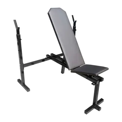Скамья для жима со стойками 30 на 30 мм регулируемая Черный - Robinzon.ua
