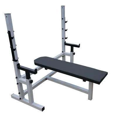 Лавка горизонтальна професійна для жиму зі страховкою 50 на 50 мм - Robinzon.ua