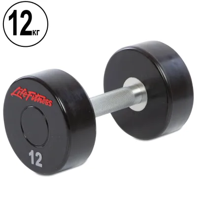 Гантель 12 кг цільна професійна LIFE FITNESS-80081-12 - Robinzon.ua