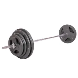 Штанга прямая со стальными блинами на 115 кг длина-1,8м Sport 2431-115 - Robinzon.ua