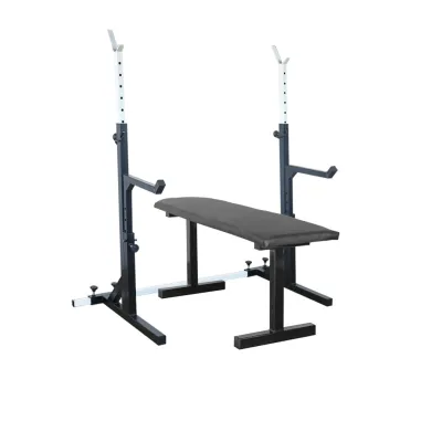 Скамья горизонтальная для жима + Стойки со страховкой профиль 40 на 40 мм - Robinzon.ua