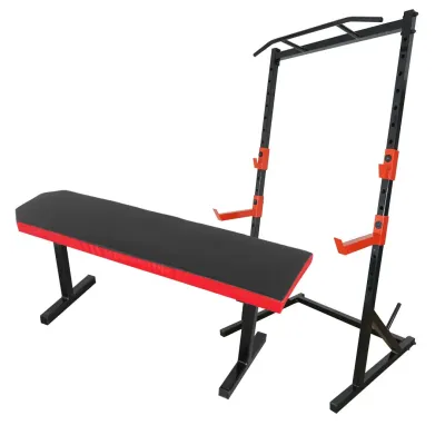 Скамья горизонтальная для жима + Стойки с турником 50 на 50 мм - Robinzon.ua