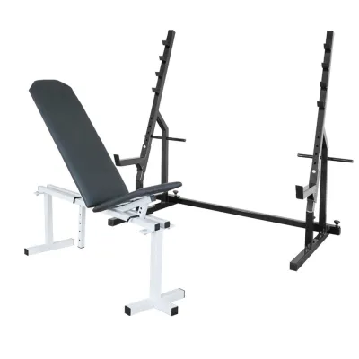 Скамья регулируемая для жима 40 на 40 мм + Стойки со страховкой 40 на 40 мм и штырями под блины - Robinzon.ua