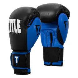 Боксерские перчатки TITLE Boxing Dynamic Strike Black/Blue 14 oz - Robinzon.ua
