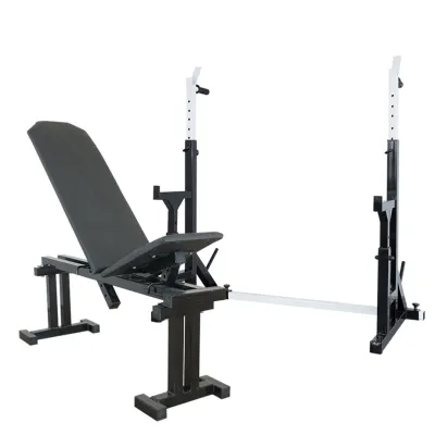 Лавка для жиму регульована 40 на 40 мм + Стійки зі страхувальними упорами 40 на 40 мм + бруси + штирі для блінів - Robinzon.ua