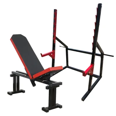 Лавка для жиму регульована 40 на 40 мм + Стійки для присідання під штангу 50 на 50 мм - Robinzon.ua