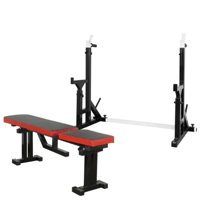 Лавка для жиму регульована 40 на 40 мм + Стійки з упорами 50 на 50 мм + бруси + штирі для блінів - Robinzon.ua