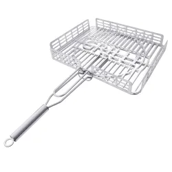 Решітка-гриль для барбекю з харчової нержавіючої сталі 1.5мм 42*32см GRILLI 777767 - Robinzon.ua