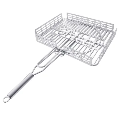 Решітка-гриль для барбекю з харчової нержавіючої сталі 1.5мм 42*32см GRILLI 777767 - Robinzon.ua