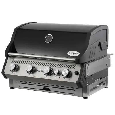 Вбудований газовий гриль SANTOS Free S-410 Black, з заднім пальником, чорний 890666 - Robinzon.ua