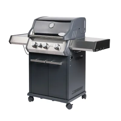 Газовый гриль SANTOS S-301 Black, с боковым горелкой, черный 900235. - Robinzon.ua