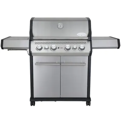 Газовий гриль SANTOS S-418, з бічним і заднім пальниками, нержавіюча сталь 900303 - Robinzon.ua