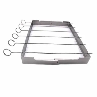 Набір шампурів з підставкою SANTOS, 6 шт, складана підставка, нержавіюча сталь 890109 - Robinzon.ua