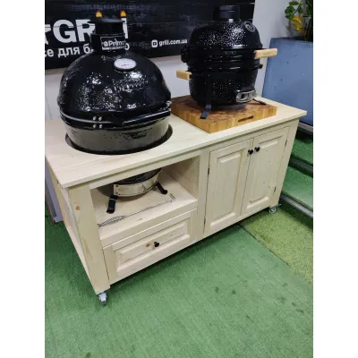 Стол для гриля Primo, Big Green Egg, Kamado Joe деревянный с нишами GRILLI 009694. - Robinzon.ua