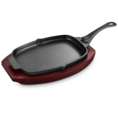 Чавунна сковорода зі знімною ручкою і підставкою 33,5х21 см GRILLI 777201 - Robinzon.ua