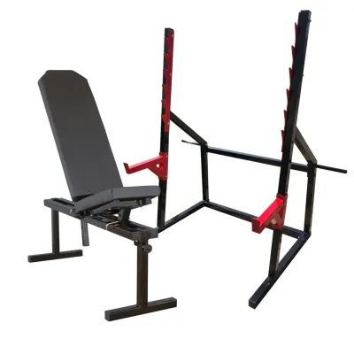 Лавка для жиму регульована 40 на 40 мм + Стійки для присідання під штангу 50 на 50 мм - Robinzon.ua