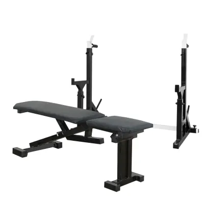 Скамья с отрицательным углом 40 на 40 мм + Стойки со страховкой 40 на 40 мм + брусья и штыри под блины - Robinzon.ua