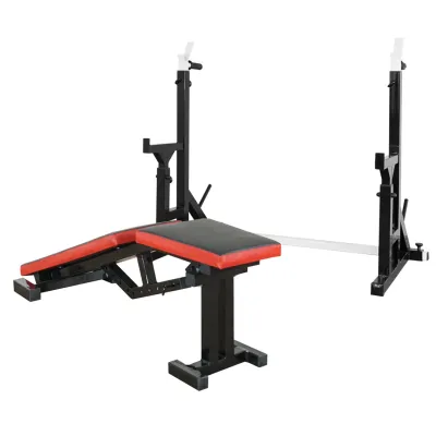 Лавка з від'ємним кутом 40 на 40 мм + Стійки зі страховкою 50 на 50 мм + бруси та штирі під бліни - Robinzon.ua