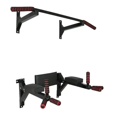 Турнік бруси прес стаціонарний 3 в 1 KZ-551 Спортивні стінки та турніки для дому Чорний - Robinzon.ua