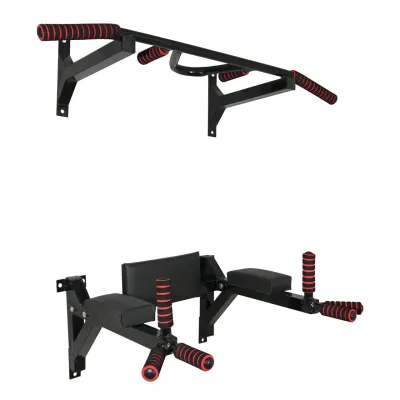 Турнік бруси прес стаціонарний 3 в 1 KZ-552 Спортивні стінки та турніки для дому Чорний - Robinzon.ua