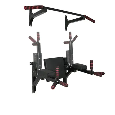 Турник брусья пресс стационарный 3 в 1 KZ-555 Спортивные стенки и турники для дома Черный - Robinzon.ua