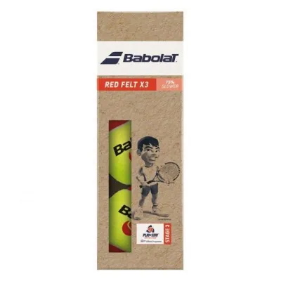 М'ячі для великого тенісу Babolat RED FELT paper pack 3 ball Жовтий (501108-113) - Robinzon.ua