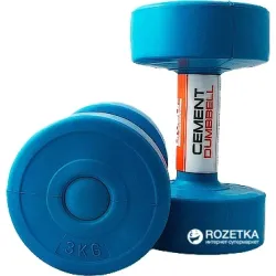 Гантели пластиковые пара LiveUP CEMENT DUMBELL голубой 2х3кг LS2003-3 ( 2шт.) - Robinzon.ua