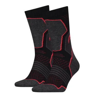 Шкарпетки Head Hiking Crew Unisex 2-pack 35-38 black/red 781001001-232 - Robinzon.ua