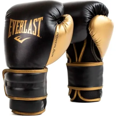 Боксерські рукавиці Everlast POWERLOCK 2R TRAINING GLOVE чорний, золотий Уні 10 унцій P00002661 - Robinzon.ua