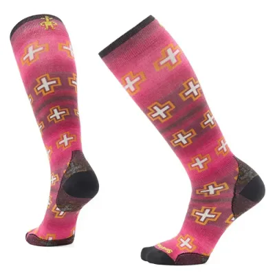 Шкарпетки жіночі Smartwool Women's Ski Zero Cushion Paths Crossed Print OTC, Power Pink, M (SW SW002502.L89-M) - Robinzon.ua