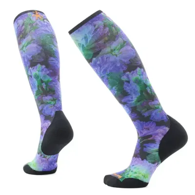 Носки женские Smartwool Women's Ski Targeted Cushion Electric Lotus Print OTC, Black, M (SW SW002512.001-M) - Robinzon.ua