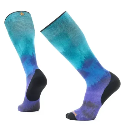 Шкарпетки чоловічі Smartwool Ski Targeted Cushion Compression Print OTC, Black, L (SW SW002483.001-L) - Robinzon.ua