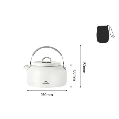 Чайник з керамічним антипригарним покриттям Naturehike CNK2450CF013 0,8 л, алюміній, білий - Robinzon.ua