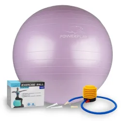 М'яч для фітнесу (фітбол) PowerPlay 4001 &Oslash;65 cm Gymball Ліловий + насос - Robinzon.ua