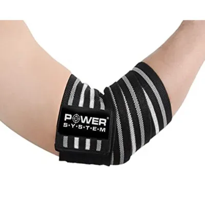 Эластичные бинты на локоть Power System PS-3600 Elbow Wraps Grey/Black (пара) - Robinzon.ua
