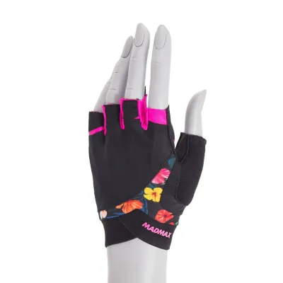 Рукавички для фітнесу та важкої атлетики MadMax MFG-770 Flower Power Gloves Black/Pink S - Robinzon.ua