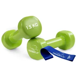Гантелі вінілові PowerPlay  2 * 1,5 кг. PP_4103 Зелені (2шт. - пара) - Robinzon.ua