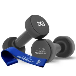 Гантелі вінілові PowerPlay 2 * 2 кг. PP_4121 Чорні (2шт. - пара) - Robinzon.ua